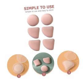 Baluue 4sets Makeup Powder Dual-use Wet Dry Supple Compact Lady Makeup Accessories 6pcs*4