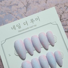  Pink Blossom ·͜·  Handmade Nail Tips - Stiletto /  핑크 블라썸 ·͜·  수제네일팁 - 스틸레토