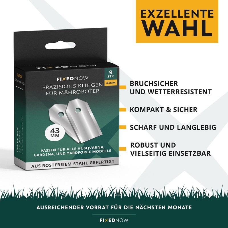 FixedNow Replacement Blades [Pack of 9] Extra Long 43 mm
