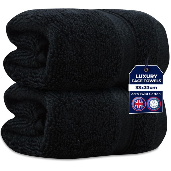 Towelogy Zero Twist Face Cloths 33x33cm - 100% Egyptian Cotton