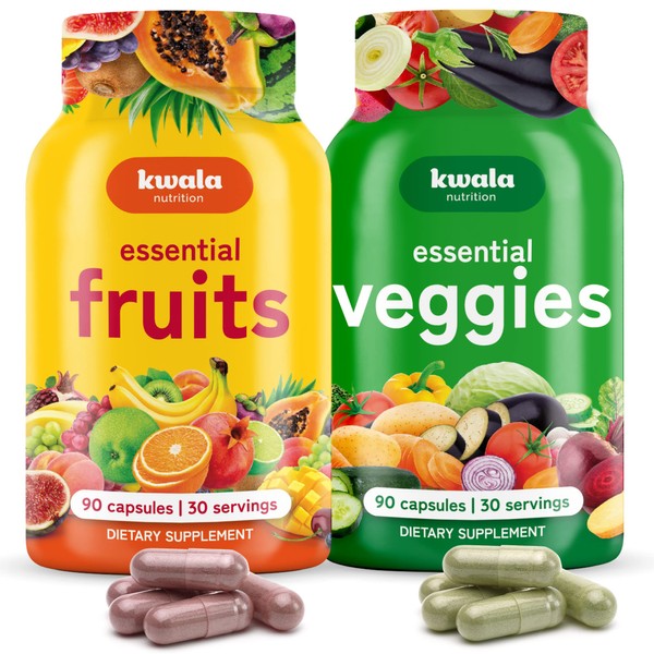 Kwala Nutrition Fruit and Veggies Supplement - 180 Capsules Total