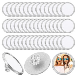 PATIKIL Sublimation Blank Button, 50 Pcs 0.98 Inch Aluminum DIY Sublimation Pins Round for DIY Craft Badge Jewelry Lapel, Silver White