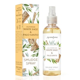 Aromafume White Sage & Palo Santo Smudge Spray 100ml/3.3 oz | Sage Spray for Cleansing Negative Energy & Protection | Non-Toxic | Room Spray for Spiritual Cleansing, Smokeless Sage Smudging