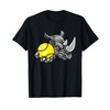 Rhino Softball Animal Cartoon Character T-Shirt