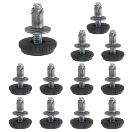 sourcing map M6 Thread Furniture Feet Levelers, 12Set 1/4"-20 25.6mm L Adjustable Furniture Feet Screw in Threaded Leveling Leg Screw on Chair Foot Glides Leveling for Table Chair Cabinet Black