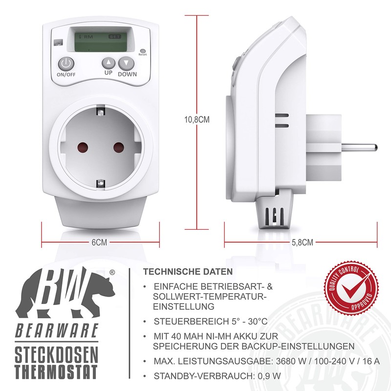 CSL - Digital Thermostat - Socket Thermostat - Sockets Thermostat