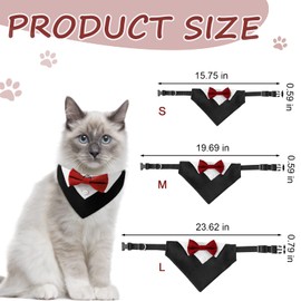 HACRAHO Formal Dog Tuxedo Bandana, 1 PCS Dog Tuxedo Wedding Bandana Dog Birthday Costume Adjustable Dog Formal Outfit for Dogs and Cats, L