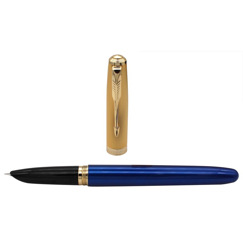 Gullor Fountain Pen with Ink Convertor, Golden Screw-on Cap, Fine