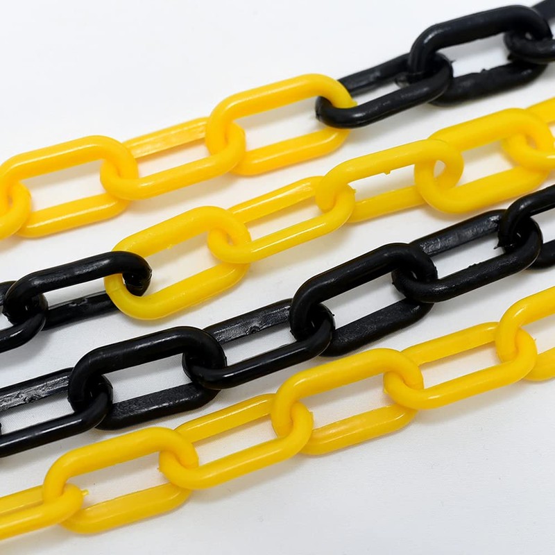 Plastic Chain, Yellow/Black, 1.5 x 0.8 x 32.8 ft (39