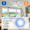 Ceiling Fans with Lights, 51 inch Modern White Low Profile