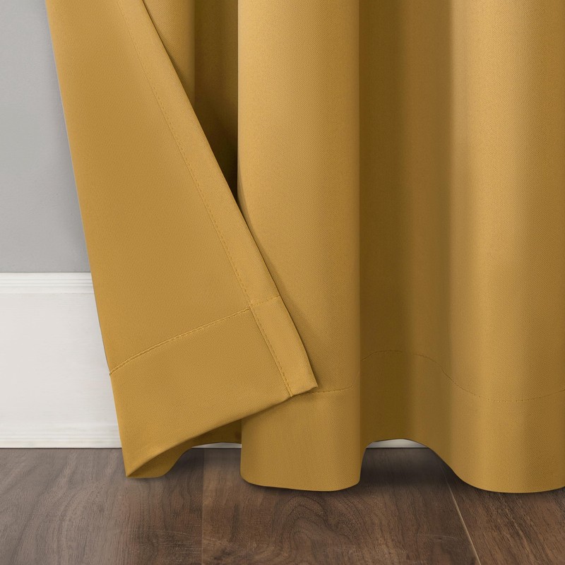 Sun Zero Easton Energy Saving Blackout Grommet Curtain Panel, Gold,
