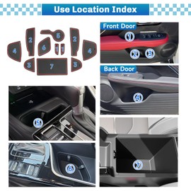 SXCY for 2025 Acura ADX Accessories Cup Holder Inserts Liner 2025 ADX Door Slot Mats for 2025 Acura ADX Accessories 2025 ADX Center Console Liners Waterproof Anti-dust Mats(Red)