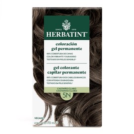 HERBATINT, Coloracin Permanente para Cabello en Gel - color CASTAO CLARO 5N - 170 ml - Sin Amonaco - 100 Cobertura de Canas - para Pieles Sensibles - 