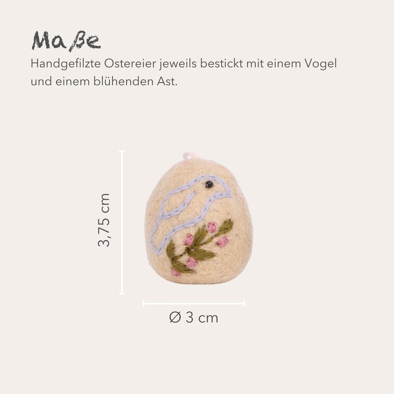 Gry & SIF Embroidered Easter Pendant Eggs, Easter, Felt Eggs,