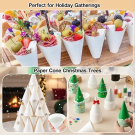 Roshtia 2200 Pcs 4 oz Snow Cone Cups Paper Thicken Disposable with 1 Cups Dispenser Pull Type Wall Mount Cup Holder Paper for Restaurants, Home, and Office, and Shaved Ice, Cold (White)