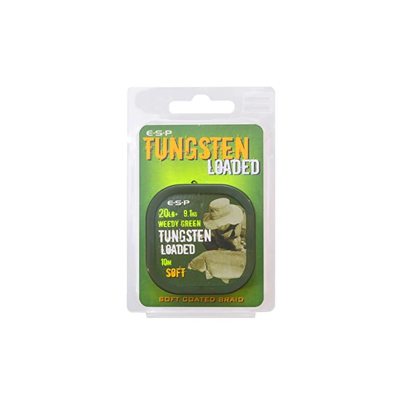 ESP Tungsten Loaded Hooklink (Soft/Weedy Green/10m)