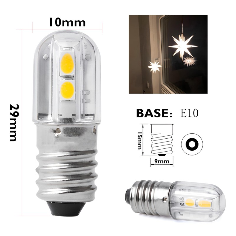 GutReise E10 LED Light Bulb,5 PCS 24V Warm White Lamp