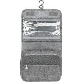 Acopton Portable Hanging Travel Toiletry Bag for Men and Womens Waterproof Bathrooom Shower Bag Multifunctional Cosmetic Makeup Organzier (Gray)
