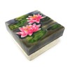 Kubla Crafts Pink Lotus Flowers Capiz Shell Keepsake Box by