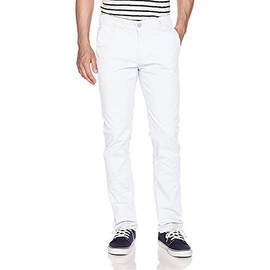 WT02 mens Long Basic Stretch Skinny Chino Casual Pants, White(new), 36W x 30L US