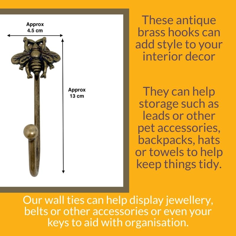 Knobs By Blossom Vintage Antique Brass Iron Wall Hooks Tie