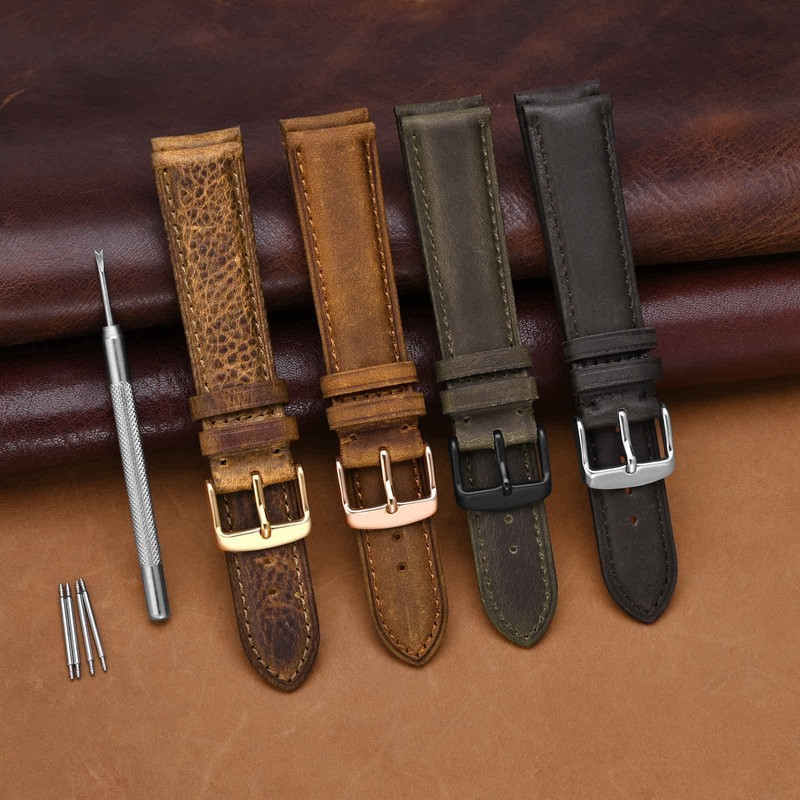 [WOCCI] Genuine Leather Watch Band 18mm 19mm 20mm 21mm 22mm