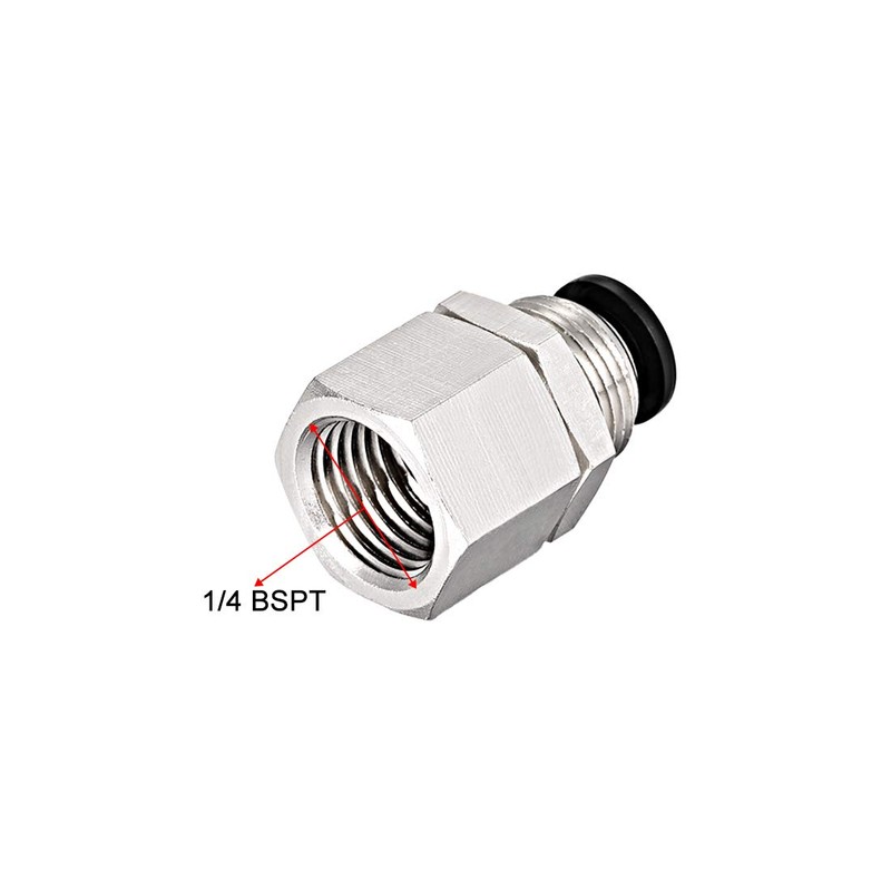 sourcing map 6mm Tube to 1/4 BSPT Push Lock Fitting,