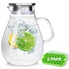 Abdodar 88oz Glass Pitcher with Lid and Handle - High