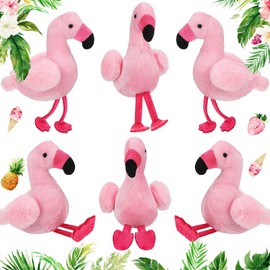 Skylety 6 Pieces Mini Stuffed Flamingo Plush Toys 5 Inch Plush Flamingo Stuffed Doll Keychain Plush Flamingo Hanging Ornaments for DIY Keychain Birthday Christmas Decorations Party Favors (Wine Red)