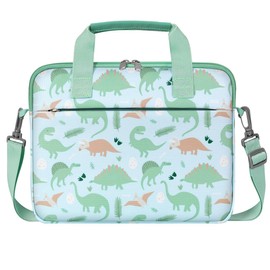 Dadanism Tablet Bag for Kids, 12.5 Inch Portable Kids Tablet Sleeve Carrying Case with Handle & Shoulder Strap, Fits All-new Fire HD 10 Kids/Fire HD 10 Kids Pro 13th/11th Gen 2023/2021, Green Dinosaur