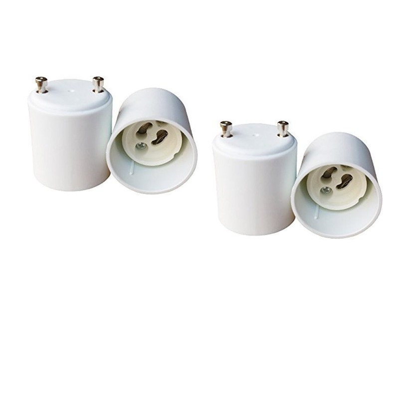 E-Simpo LAMP, 4pcs Gu24 to Gu10 Light Socket Adapter, White,