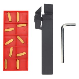 MGEHR1616-2 100mm Lathe Cut Off Tool Metal Lathe Parting Tool CNC Lathe Turning Tool Holder + 10PCS MGMN200-G Inserts +Wrench, for Semi - finishing, Finishing