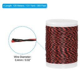 PATIKIL Archery Bow String Serving Thread 131 Yard/120M, 0.02" / 0.4mm Dia Bowstring Thread for Tying Peep Sight Nock Compound Recurve Bow, Red/Black