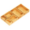 SpaceAid 6 Pcs Bamboo Drawer Organizer Storage Box Set, Multi-Use