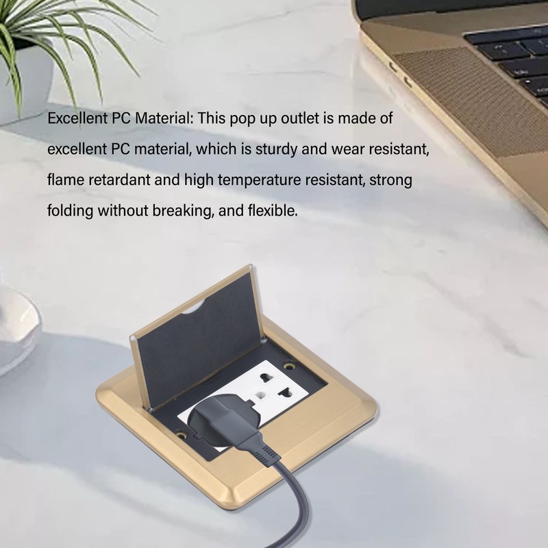 Floor Electrical Outlet Multifunctional Stainless Steel Recessed Concealed Pop Up