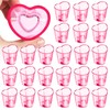 SAIAOKJ 24 Pcs Pink Heart Shot Glasses Bulk 1.5oz Funny