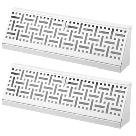 Landhoow 2 Pcs 15 Inch Baseboard Register Diffuser, Vent Covers for Home Floor Wall Baseboard Vent Covers Supply Floor Register Diffuser, White