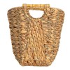 Household Essentials Water Hyacinth Seagrass Scoop Basket with Bamboo Handle,