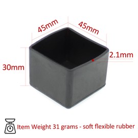 45 mm (1 3/4 Inch Square Feet Rubber Tips Caps Dust caps by Lifeswonderful® Desk & Chair