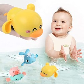 3 Juguetes de Baño, Juguetes Sensoriales de Baño con Mejora La Coordinación Oculo-Manual, Juguetes de Agua O Tina, Lindos Juguetes para Niños ( Pato+Cerdo+Ballena)