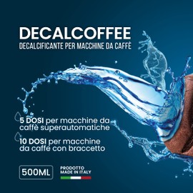 DECALCOFFE Decalcificante Macchina Caffè compatibile con DeLonghi, Dolce Gusto, Nespresso e tutte le Macchine da Caffè, Trattamento Anticalcare Universale ed efficace, 500 ML