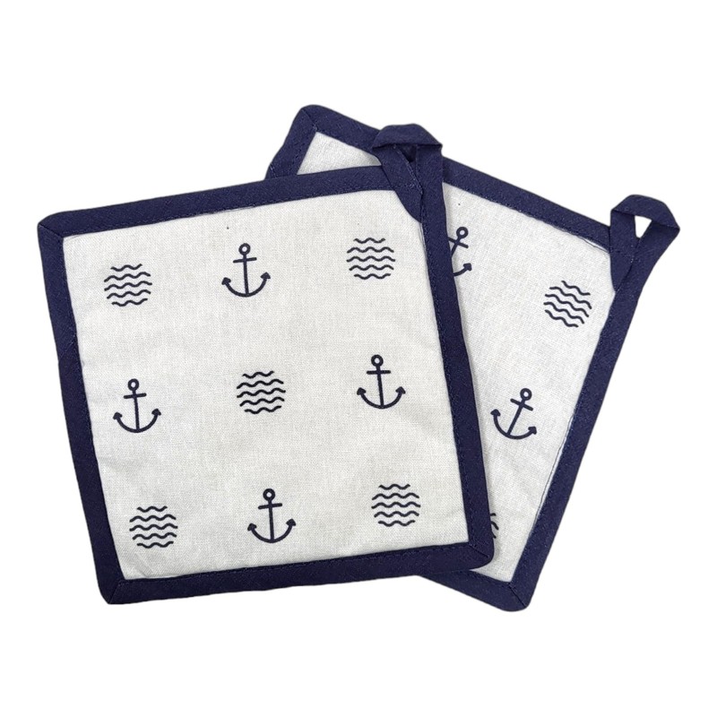 BUSDUGA 4354 Set of 2 Pot Holders in Maritime Style,