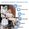 DWCHECK 2 Pack Urinary Drainage Bag with Anti-Reflux Chamber,2000mL Urine