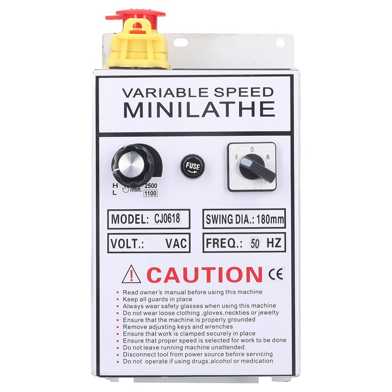 Lathe Control Box Speed Controller Assembly Switch Fuse for 0618‑3B