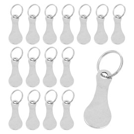 Rixotix Pack of 16 Shopping Trolley Remover, Round Stainless Steel Shopping Trolley Token, Key Ring, Removable with Key Ring for Shopping Trolley Opening, silver