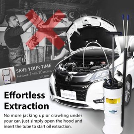 FIRSTINFO A1102USY5 US. DE. Patent 6.5L Pneumatic/Manual Oil Extractor Pump for Automobile Fluids Vacuum Evacuation w/Hose Storage & 3.5 x 4.5mm Hose & Sealing Cap