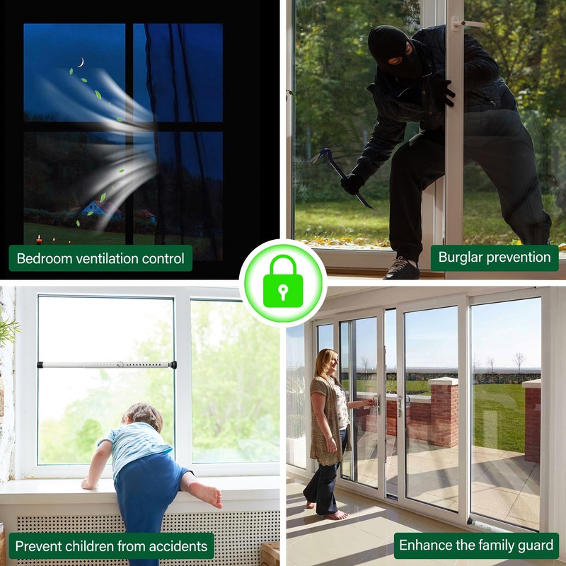 Sliding Door Security Bar, Child Safety Window Locks for Up