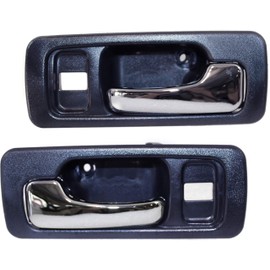 Garage-Pro Interior Door Handle SET Compatible with Honda Accord 1990-1993 Front, Driver and Passenger Side Dark blue bezel with chrome lever, With Door Lock Hole, 4-Door, Sedan