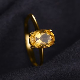 JewelryPalace Real Gemstone Garnet Citrine Peridot Blue Topaz Amethyst Rings, Engagement Ring Promise Solitaire Engagement Ring Silver 925 Women's Silver Rings Proposal Ring Rings Women's Jewellery