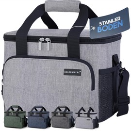 HELDENWERK Cool Bag for Food & Drinks - Insulated Thermal Bag Leak-proof & Waterproof - Breakfast Bag, Picnic Lunch Bag, Thermal Bag, Insulated Bag, Light Grey